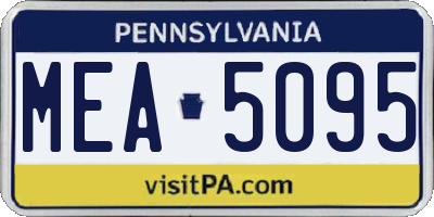 PA license plate MEA5095