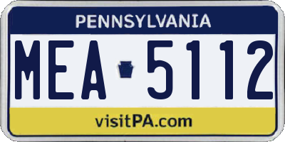 PA license plate MEA5112