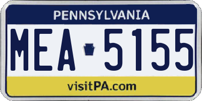 PA license plate MEA5155