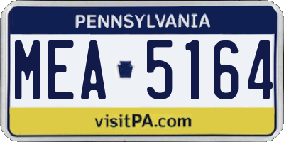 PA license plate MEA5164