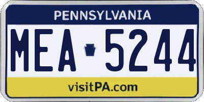 PA license plate MEA5244