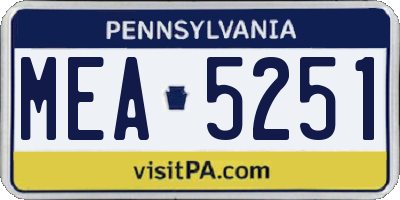 PA license plate MEA5251
