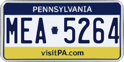 PA license plate MEA5264