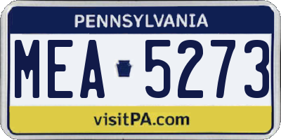 PA license plate MEA5273