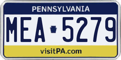 PA license plate MEA5279