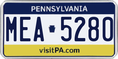 PA license plate MEA5280