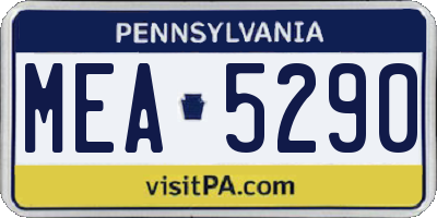 PA license plate MEA5290