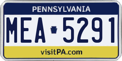 PA license plate MEA5291