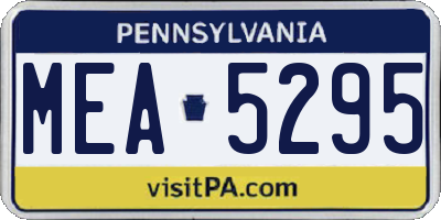 PA license plate MEA5295