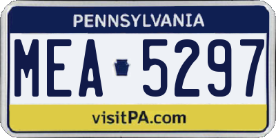 PA license plate MEA5297