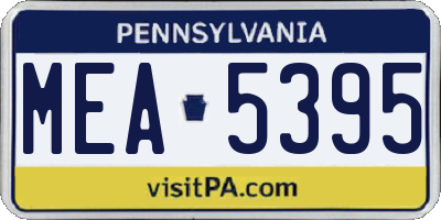 PA license plate MEA5395