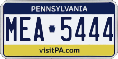 PA license plate MEA5444