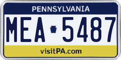 PA license plate MEA5487