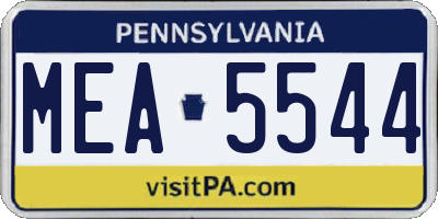 PA license plate MEA5544