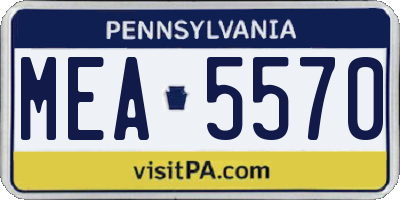 PA license plate MEA5570
