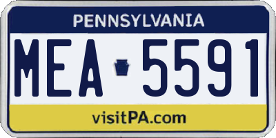 PA license plate MEA5591