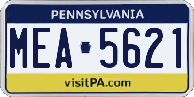 PA license plate MEA5621