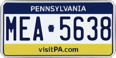 PA license plate MEA5638