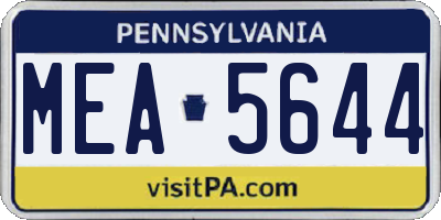 PA license plate MEA5644