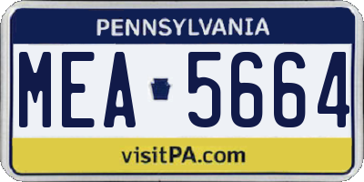 PA license plate MEA5664