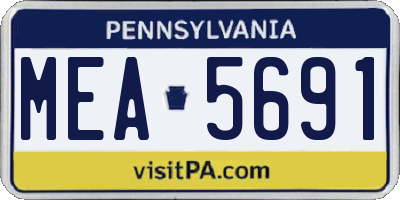 PA license plate MEA5691