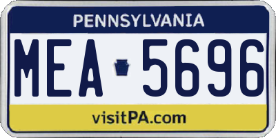 PA license plate MEA5696