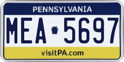 PA license plate MEA5697