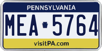 PA license plate MEA5764
