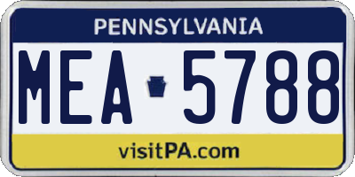 PA license plate MEA5788