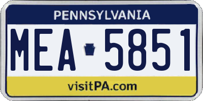 PA license plate MEA5851