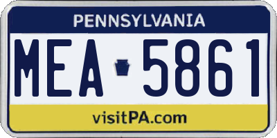 PA license plate MEA5861