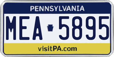 PA license plate MEA5895