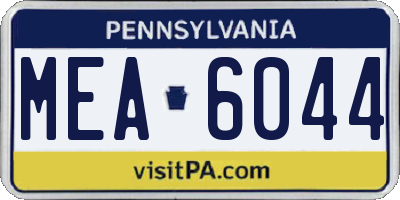PA license plate MEA6044