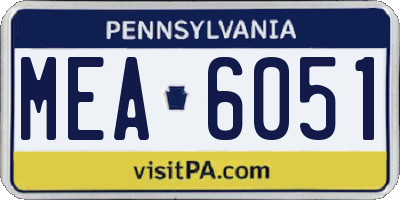 PA license plate MEA6051