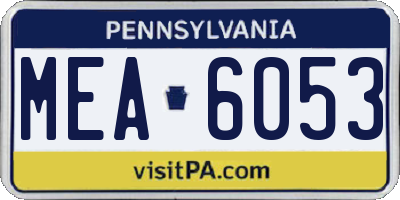 PA license plate MEA6053