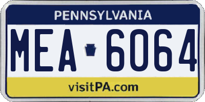 PA license plate MEA6064