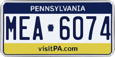 PA license plate MEA6074