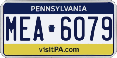 PA license plate MEA6079