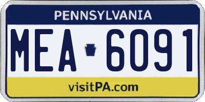 PA license plate MEA6091