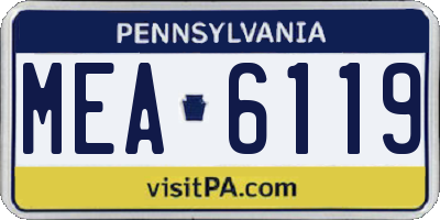 PA license plate MEA6119