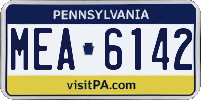 PA license plate MEA6142