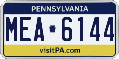 PA license plate MEA6144