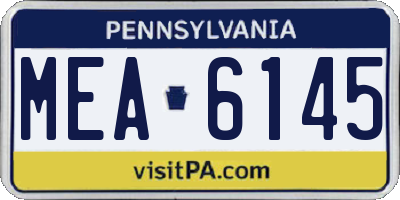 PA license plate MEA6145