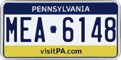 PA license plate MEA6148