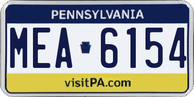 PA license plate MEA6154