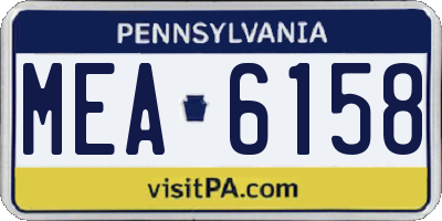 PA license plate MEA6158