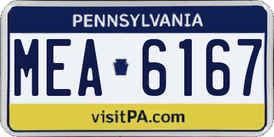 PA license plate MEA6167