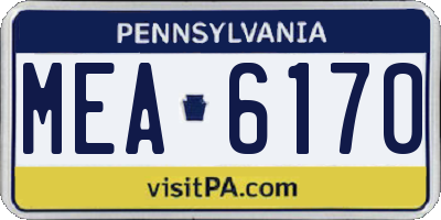 PA license plate MEA6170