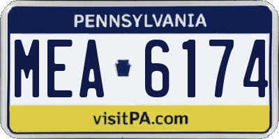 PA license plate MEA6174