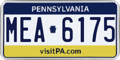 PA license plate MEA6175